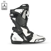 BELA RACE PRO (R-6) Moto Couro Botas Preto Branco - Imagem do lado direito de Boots